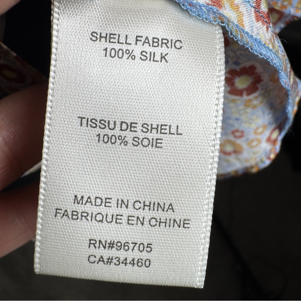 Rebecca Taylor Silk Floral Blouse 10 Blue Button Down Workwear Violet Fleur - Picture 7 of 8